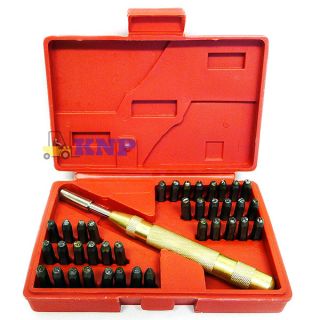 38pc Auto Number Letter Stamping Punch Set w Automatic Center Punch 