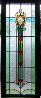 Very Large Tall Antique Stained Glass Window 10 Colors