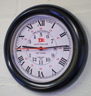   Line RMS Titanic Dual Time Clock New York Southampton Superb
