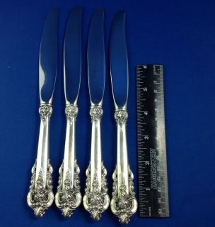 Wallace Grand Baroque Sterling Silver Dinner Knives Knife 9 Inches 
