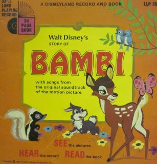 Walt Disney 7 Vinyl Songs Stories from Bambi Disneyland LLP 309 UK VG 