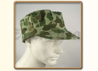 The visor of the cap was lined with rigid heavy cotton canvas material 