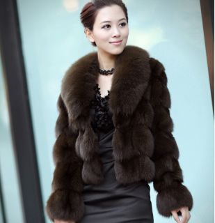 NEW Genuine Clothes fox head hair fox fur coat %100 long sleeved 