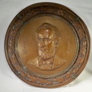   OVERSIZED Super high Relief WALL PLAQUE of Abraham Lincoln   Giant