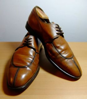 Testoni for Wilkes Bashford $595 Brown Leather Split Toe Dress Shoes 