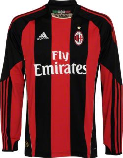 AC Milan Adidas Soccer Home Long Sleeve Replica Jersey