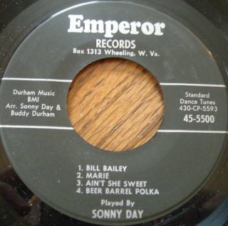 Sonny Day Emperor Records Roy Acuff Opry Regular 7