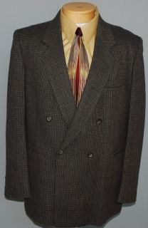Adams Row 42R Black and Brown Tweed Double Brested