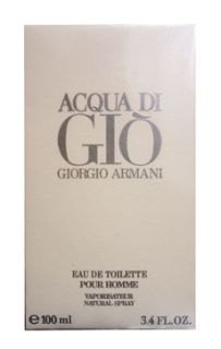 New SEALED Acqua Di Gio Eau de Toilette Pour Homme Giorgio Armani 3 4 