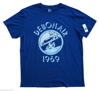 GAP Mens t shirt, Navy Blue, Debonair 1969 Print
