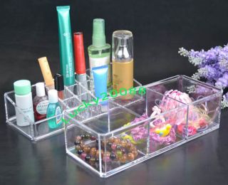Clear Acrylic Cosmetic Organizer Makeup Case Jewelry Drawer Storage 