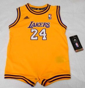 NBA Adidas Los Angeles Lakers Kobe Bryant Infant Gold Onesie Jersey 
