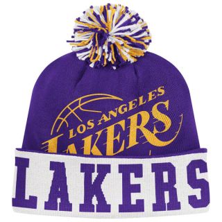 Los Angeles Lakers Adidas Originals Purple Style Option Long Pom Knit 