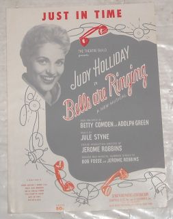 1956 BELLS ARE RINGING Film SOUNDTRACK SHEET MUSIC JUDY HOLLIDAY