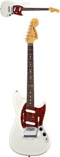the fender 65 mustang electric guitar olympic white rosewood kurt 