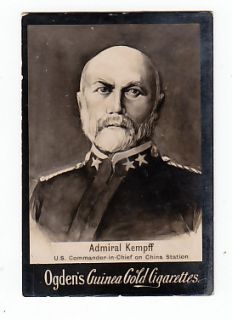 110 YEAR OLD + Card Rear ADMIRAL LOUIS KEMPFF Commander in Chief CHINA 