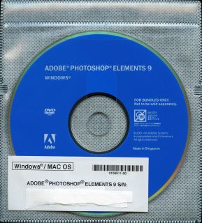 ADOBE PHOTOSHOP ELEMENTS 9 DVD SOFTWARE WINDOWS MAC OS NEW UNUSED 