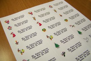 120 Personalized Christmas Return Address Labels