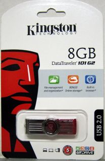Genuine Kingston 8GB DataTraveler USB Flash Drive   NEW in PKG