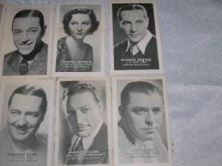 20 1934 Golden Grain Tobacco Cards Movie Stars Bette Davis Joan 