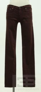 AG Adriano Goldschmied Maroon The Stilt Cigarette Jeans Size 27R