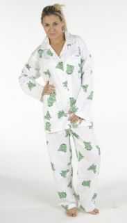 Aegean Frog Print Womens Cotton Sateen Pajama Set 3X