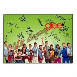   S2 autograph poster Lea Michele Chris Colfer Dianna Agron more signed