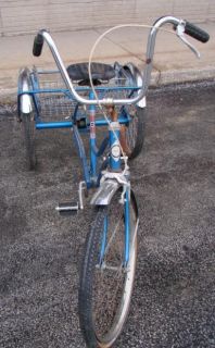 Vintage  Tricycle 3 Wheel Adult Bike Bicycle 17 Frame Blue 