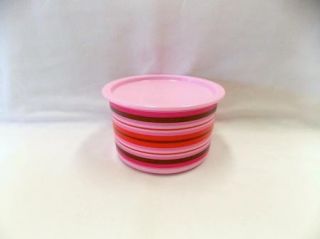   Delight Candy 1 Touch Stacking 4 Cup Canister New Pink Stripes