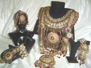 Bollywood Jodha Akbar Kundan Bridal Necklace Set 8 Pcs