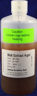 Malt Extract Agar Bottled 350ml Great for Mushrooms RTP