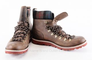   HAAN 8 M brown leather NIKE AIR HUNTER hiking boot plaid shoe 198 USED