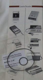 Belts for Philips Cassette Tape recorders EL3300, EL3301, EL3302, 3303 