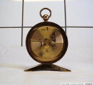   ONE  HELVECO SWISS VINTAGE SMALL CLOCK OR VERY OLD BRASS CLOCK