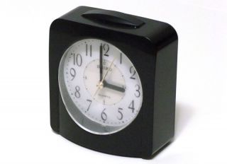 Seiko Bedside Analog Quartz Alarm Clock   Illuminated Face, Black