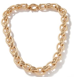 Technibond Textured and Polished Link 19 1 2 Necklace Senora Clasp $ 