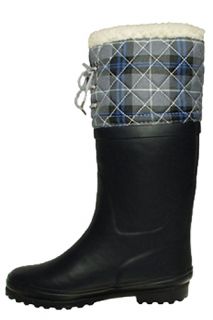 Aigle Womens Rain Boots Polka Giboulee Navy Feutre Sz 6 6.5 M