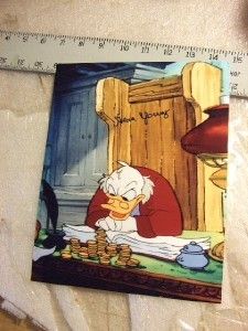 Autographed Disney Scrooge McDuck Mickey Christmas Caro