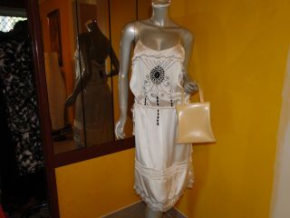 beautifull ALANNAH HILL CREAM SILK BEADED FROCK DRESS size 10 NEW 