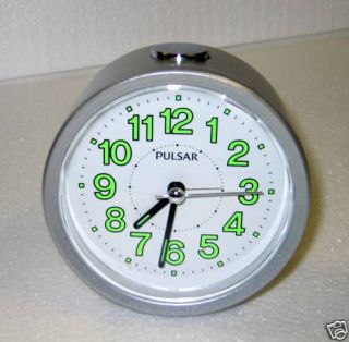 Seiko Pulsar Round Alarm Clock with Quiet Sweep