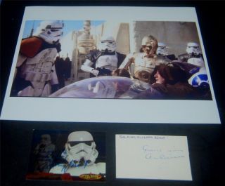 ALEC GUINNESS ANTHONY FORREST AUTOGRAPHS THESE ARE NOT THE DROIDS STAR 
