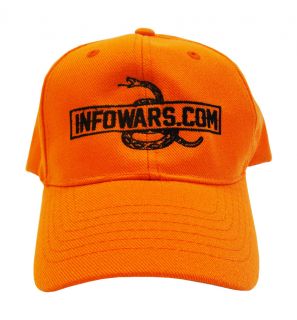 Hunter Orange Infowars Hat with Gadsden Rattlesnake Alex Jones