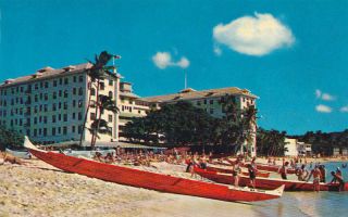 1950s Outrigger Canoe Club Canoes Moana Hotel Hawaii
