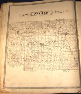 Noble County Indiana Plat Map 1876 Albion