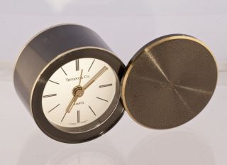 Tiffany Co Swivel Quartz Brass Desk Alarm Clock