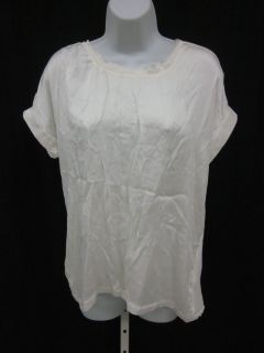 Gerard DAREL Ivory Cotton Silk Short Sleeve Blouse Sz 2