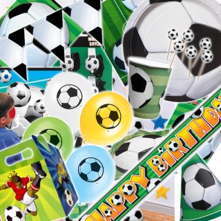 Sports Football Soccer Childrens Birthday Party Tableware All in One 