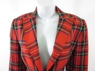 you are bidding on a dolce gabbana red plaid lined jacket blazer size 