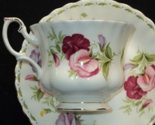 Royal Albert April Sweet Pea Flower Tea Cup and Saucer