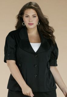 Plus Size Kiyonna Alexa Sateen Blazer Black Size 3X